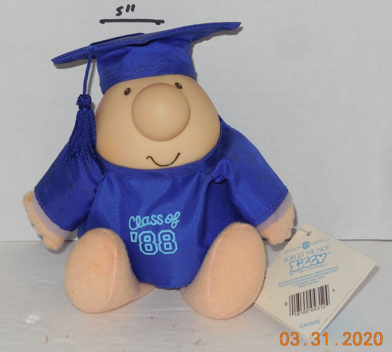 Image 0 of Vintage 1988 Ziggy Plush Vinyl Doll Graduation Stuffed American Greetings