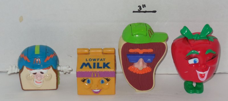Image 0 of Vintage 1993 Mcdonalds Happy Meal Toys Food Fundamentals complete Set of 4