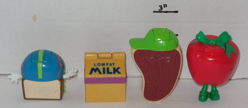 Image 1 of Vintage 1993 Mcdonalds Happy Meal Toys Food Fundamentals complete Set of 4