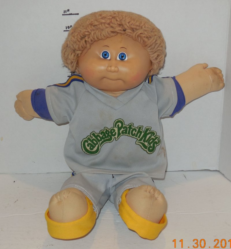 Image 0 of 1982 Coleco Cabbage Patch Kids Plush Toy Doll CPK Xavier Roberts OAA Blonde Boy
