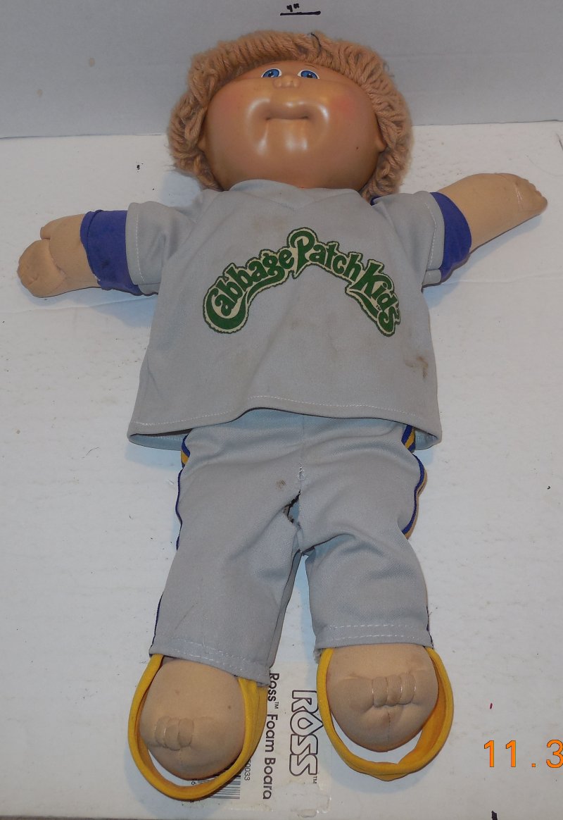 Image 3 of 1982 Coleco Cabbage Patch Kids Plush Toy Doll CPK Xavier Roberts OAA Blonde Boy