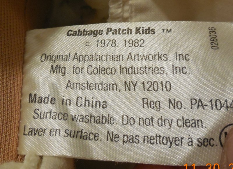 Image 4 of 1985 Coleco Cabbage Patch Kids Plush Toy Doll CPK Xavier Roberts OAA Baby