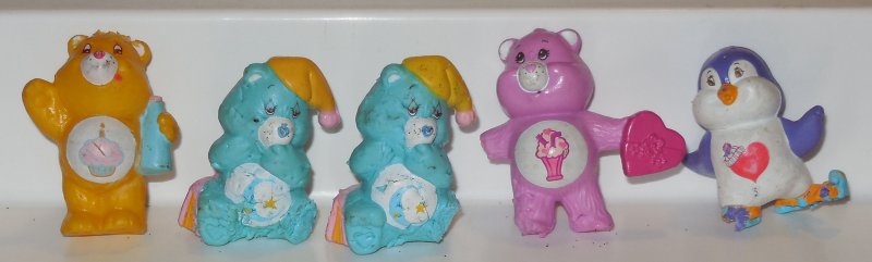 Image 0 of Kenner CARE BEARS Cousin Mini PVC figure Lot of 5 Poor Condition