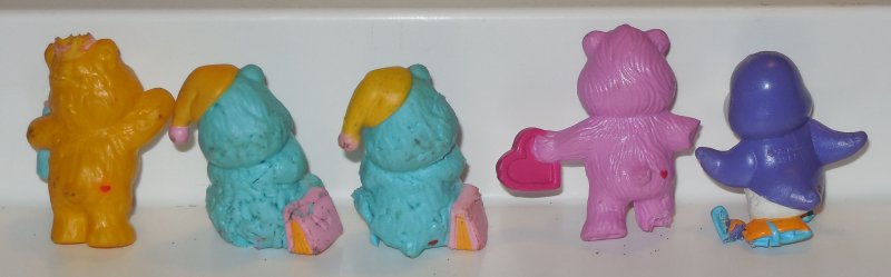 Image 1 of Kenner CARE BEARS Cousin Mini PVC figure Lot of 5 Poor Condition