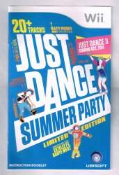 Nintendo Wii Just Dance Summer Party Replacement Instruction Manual ONLY