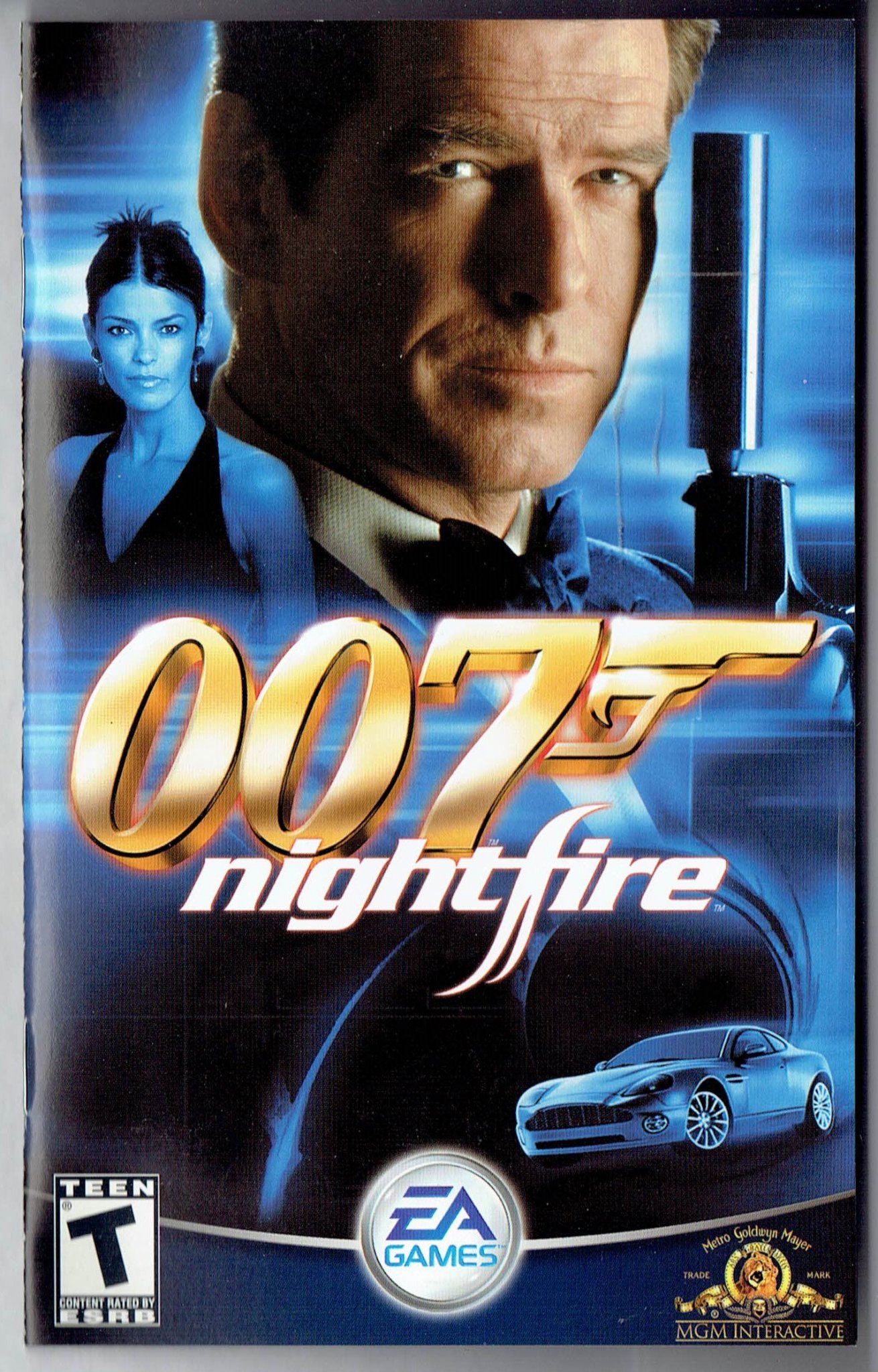 Front cover view of the authentic James Bond 007 Nightfire original Sony PlayStation 2 video game instruction manual booklet only.