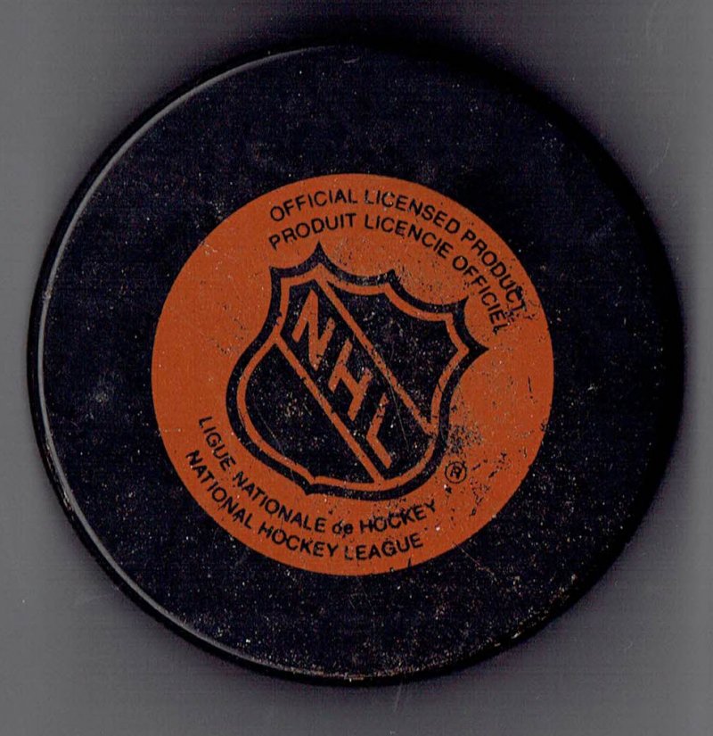 Image 1 of Vintage NHL Edmonton Oilers Large Logo souvenir Hockey PUCK