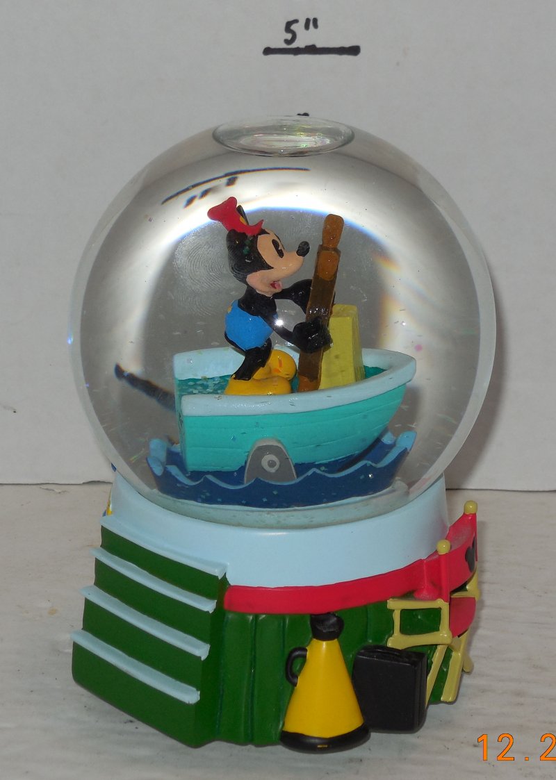 Image 3 of Vintage Mickey Mouse Snow Globe Enesco Plays Turkey In The Straw rare HTF