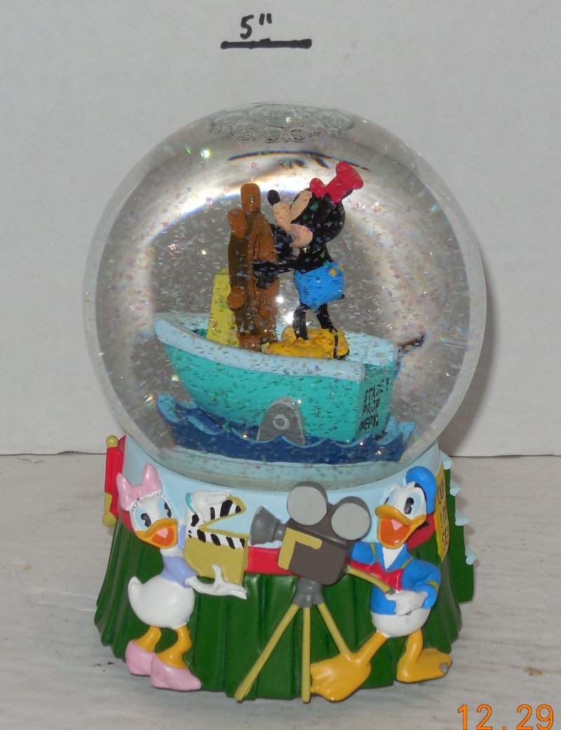 Image 1 of Vintage Mickey Mouse Snow Globe Enesco Plays Turkey In The Straw rare HTF