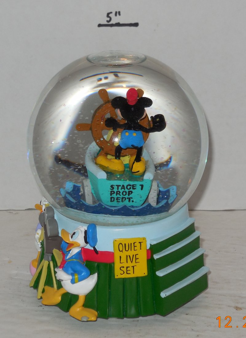 Image 2 of Vintage Mickey Mouse Snow Globe Enesco Plays Turkey In The Straw rare HTF