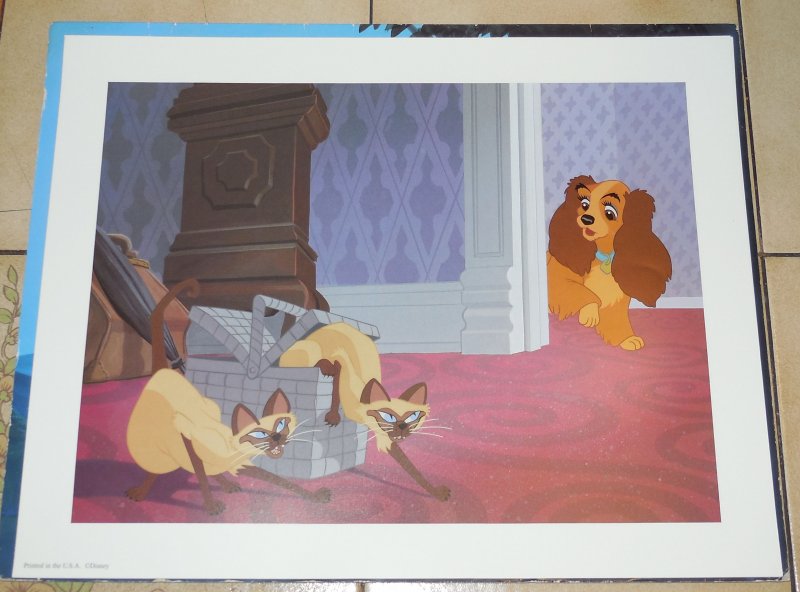 Image 4 of Disney Lady and The Tramp Set of 4 Lithographs 11 x 14 Complete in Folder