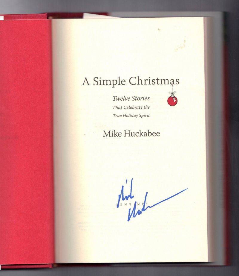Image 0 of A Simple Christmas by Mike Huckabee (2009, Hardcover) Signed autographed