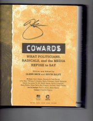 Cowards by Glenn Beck Signed Autographed HC Hardcover Book Political