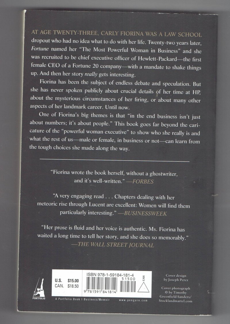Image 2 of Tough Choices A Memoir by Carly Fiorina (2007, Paperback) Signed Autographed