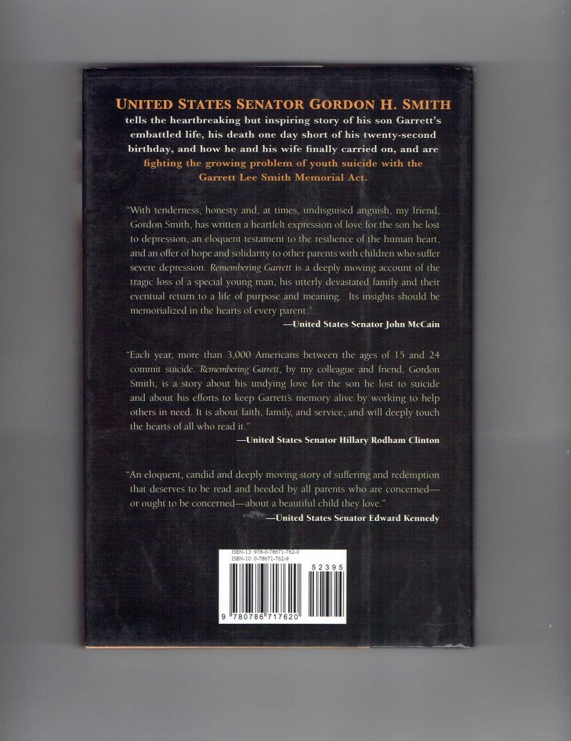 Image 2 of Remembering Garrett by Senator Gordon H. Smith Signed