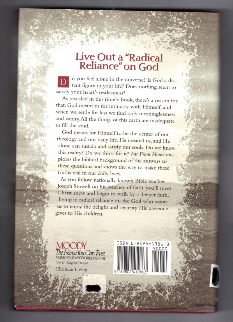 Image 2 of Far from Home The Soul's Search for Intimacy with God by Joseph Stowell Signed