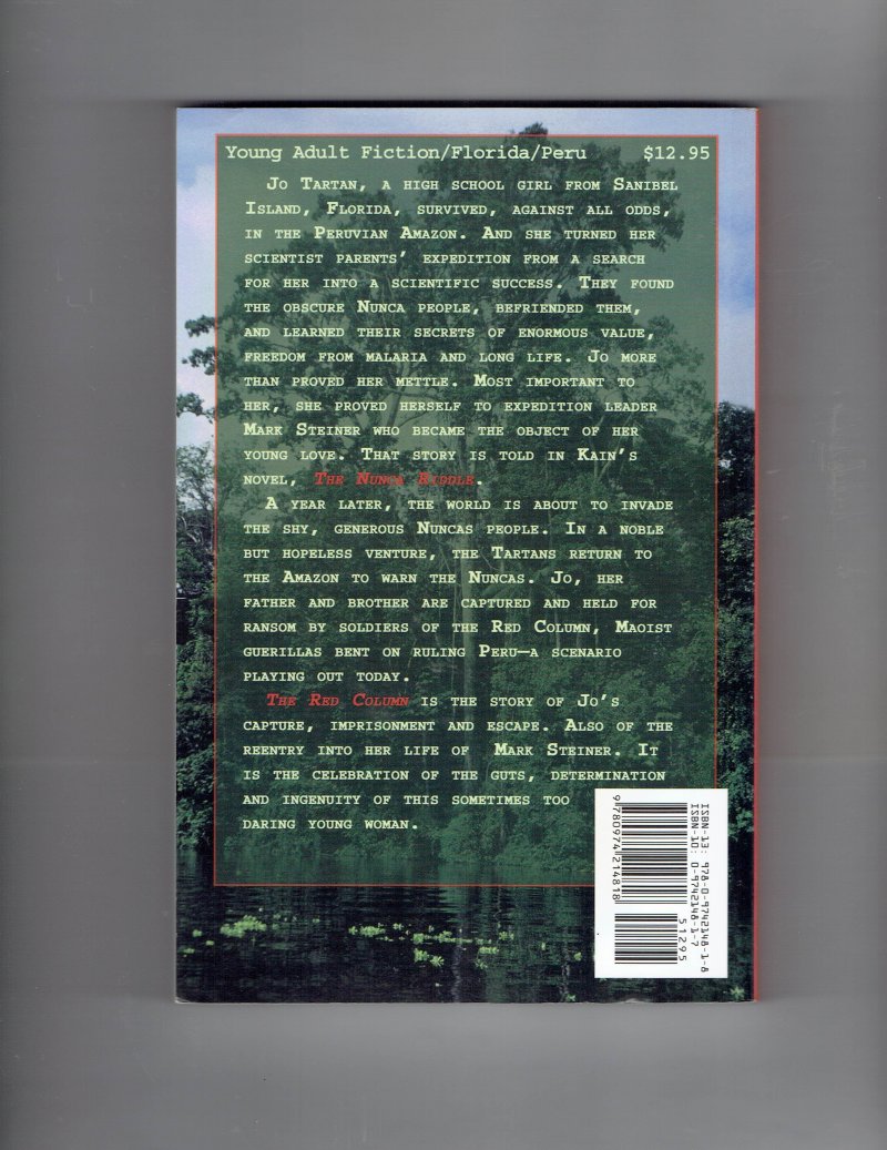 Image 2 of The Red Column By Wallace M. Kain Signed Autographed