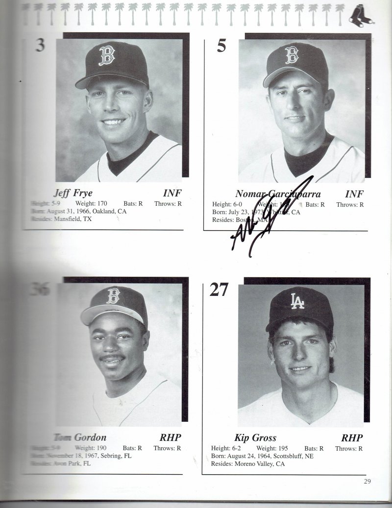 Image 0 of 1999 Red Sox Spring Training Magazine Program signed Nomar Merloni hatteberg
