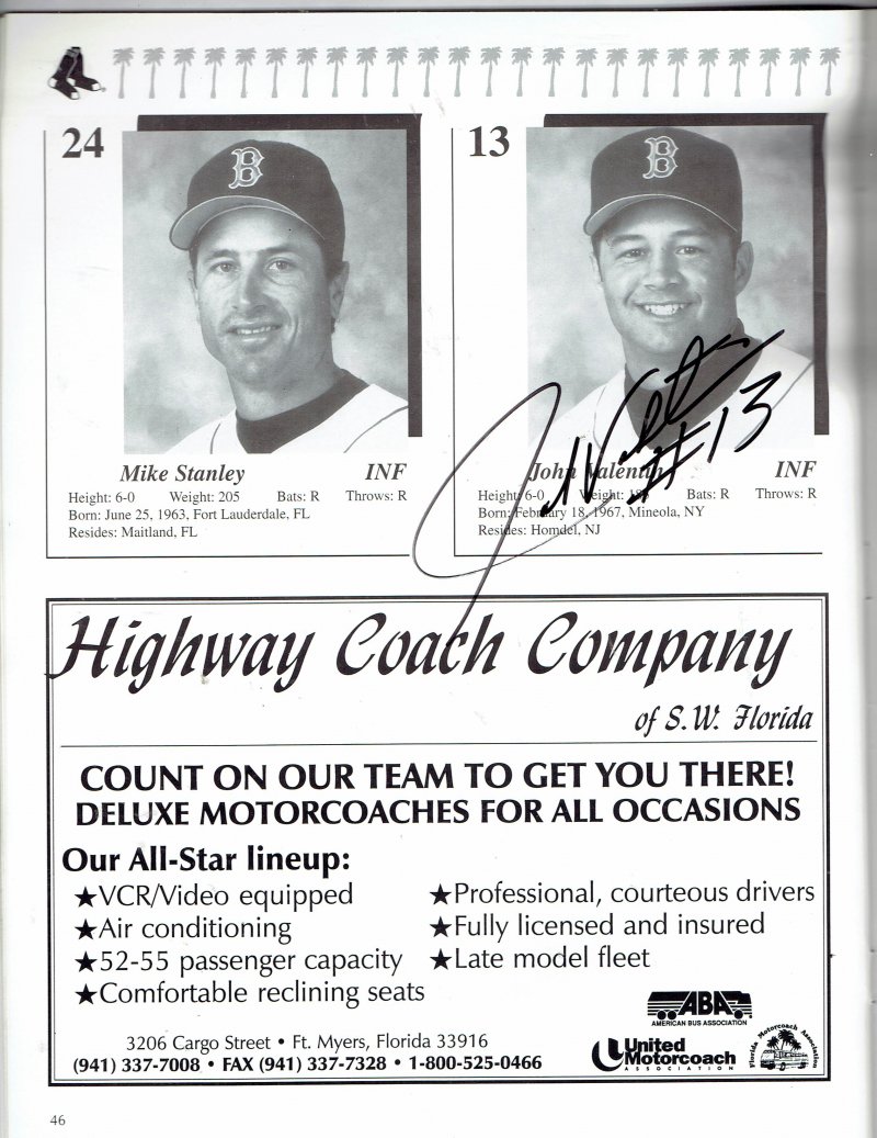 Image 3 of 1999 Red Sox Spring Training Magazine Program signed Nomar Merloni hatteberg