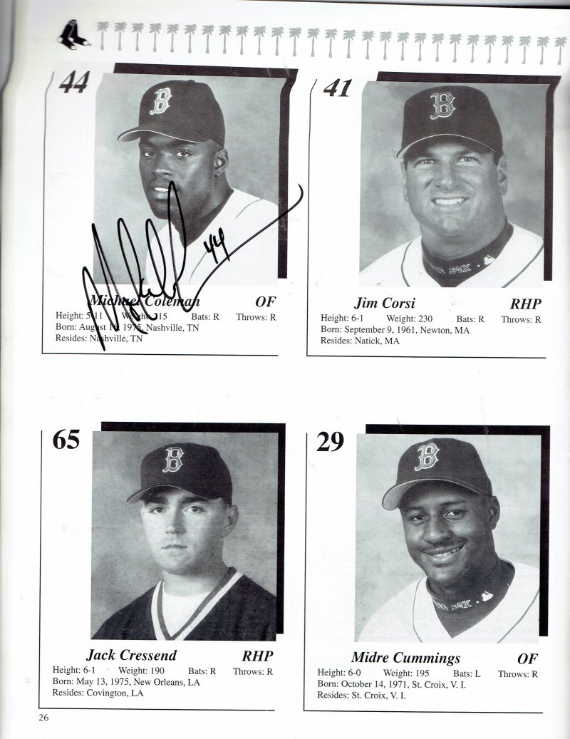 Image 4 of 1999 Red Sox Spring Training Magazine Program signed Nomar Merloni hatteberg
