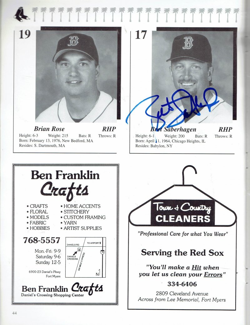 Image 1 of 1999 Red Sox Spring Training Magazine Program signed Wakefield Saberhagen Corsi