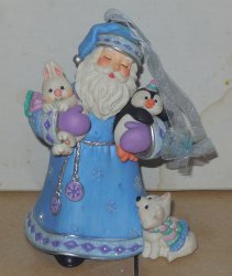 2002 Hallmark Woodland Friends Santa Rabbit Fox Penguin Ornament