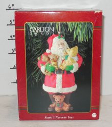 1996 Carlton Cards Heirloom Santa's Favorite Toys Ornament MIB rare HTF
