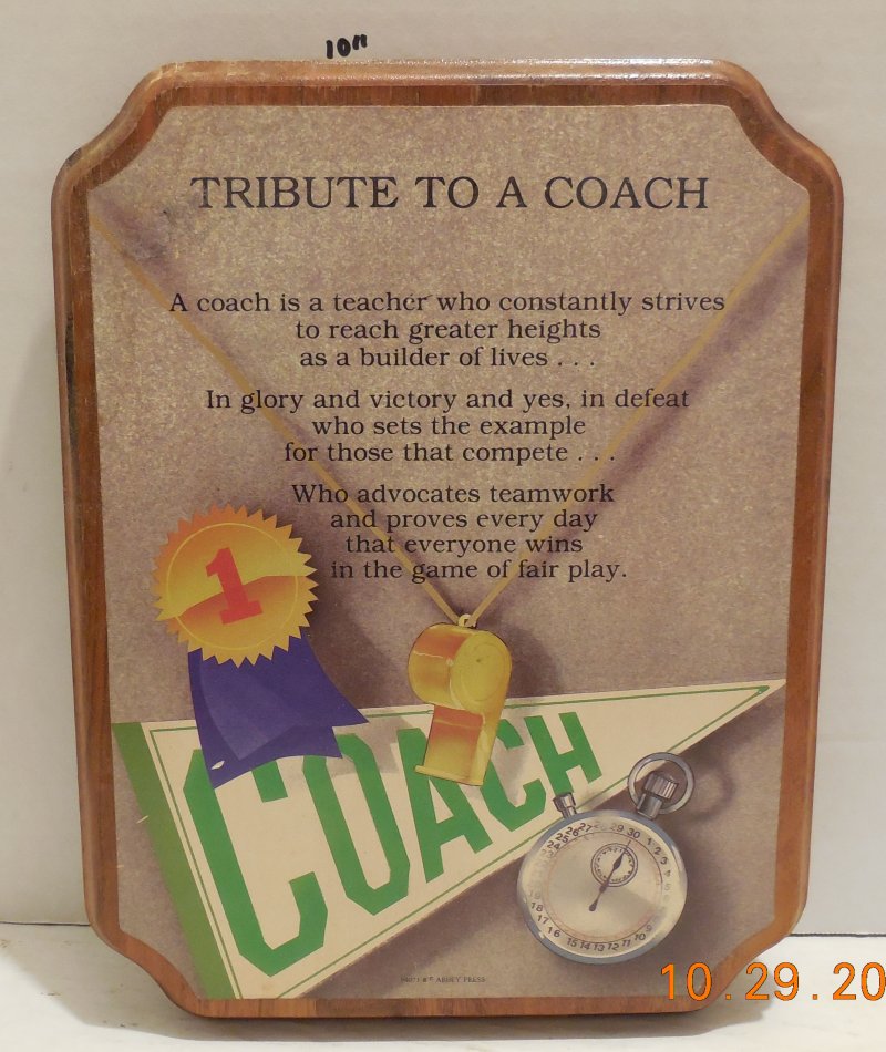 Image 0 of Gift Plaque for a coach tribute to a coach