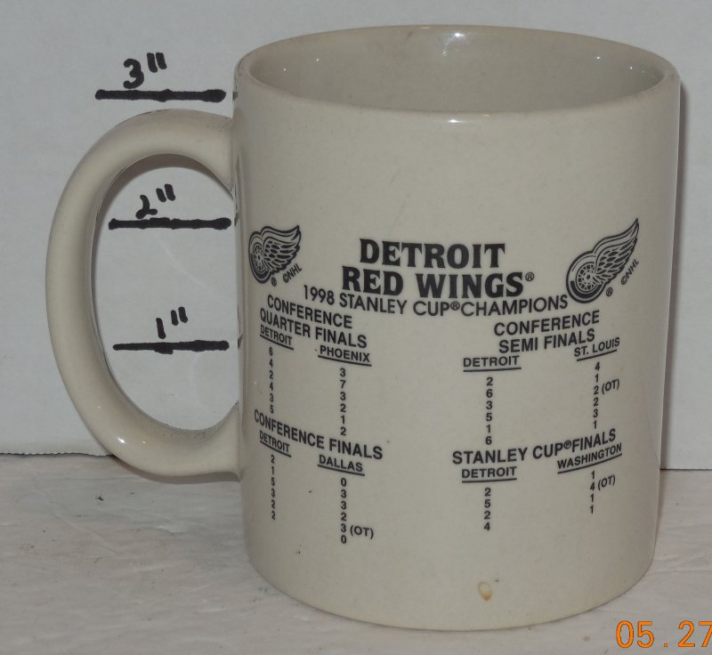 Image 1 of 1998 Detroit Red Wings Stanley Cup Champions Coffee Mug Cup Ceramic
