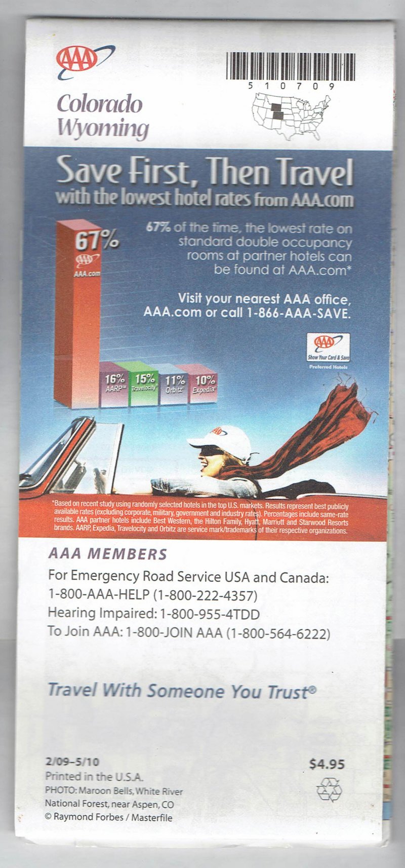 Image 1 of 2009 AAA Map Colorado Wyoming