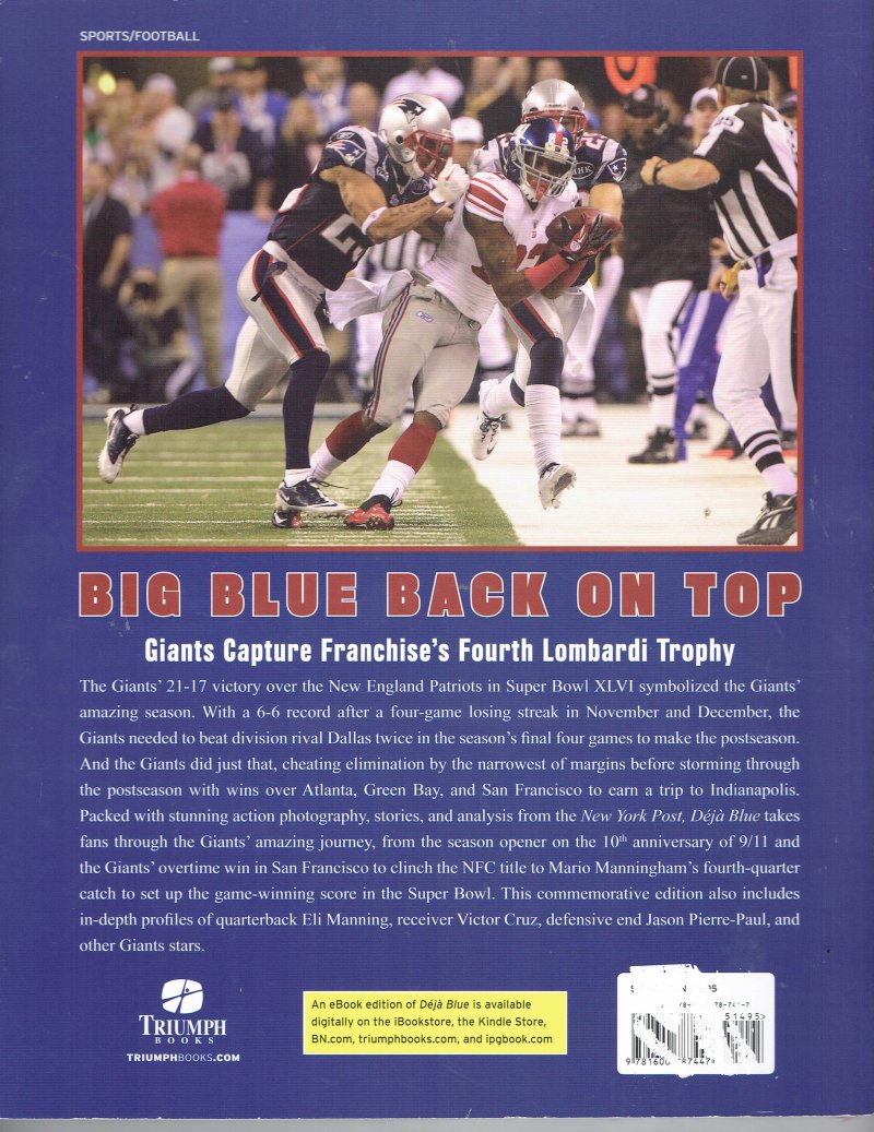 Image 1 of Deja Blue The New York Giants' 2011 Championship Season by New York Post Book
