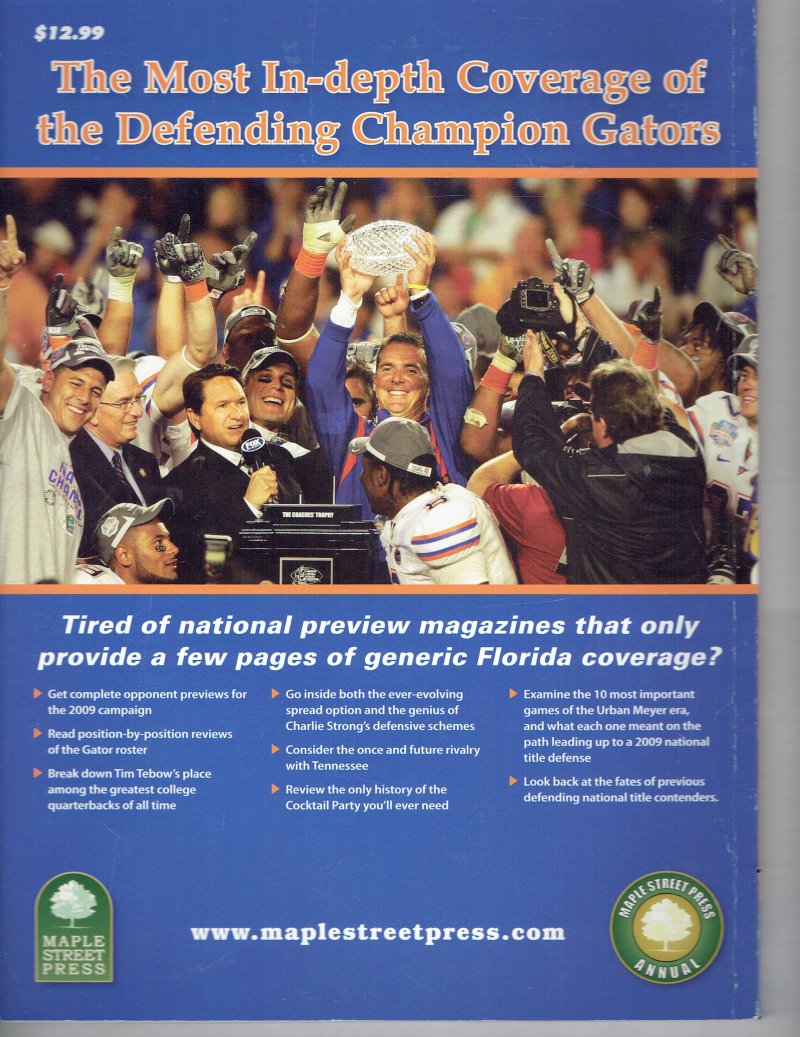 Image 1 of Maple Street Press Gators Gridiron 2009 Special Edition Magazine Program