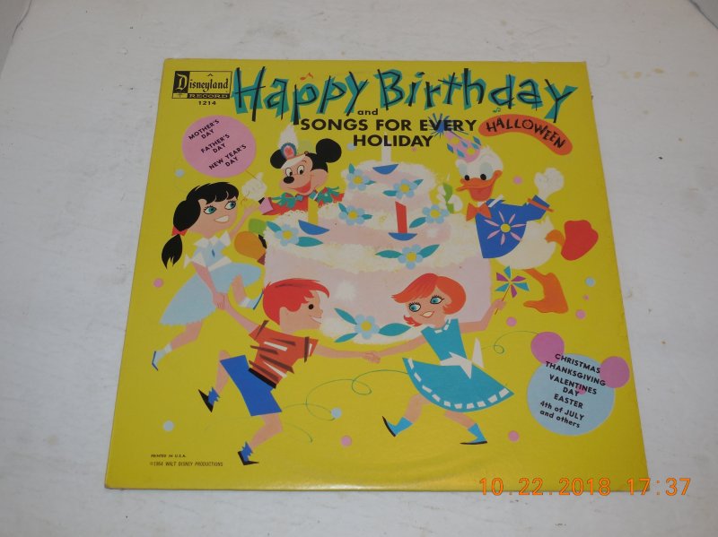 Image 0 of 1964 Disneyland Records Happy Birthday And Songs For Every Holiday LP Record OOP