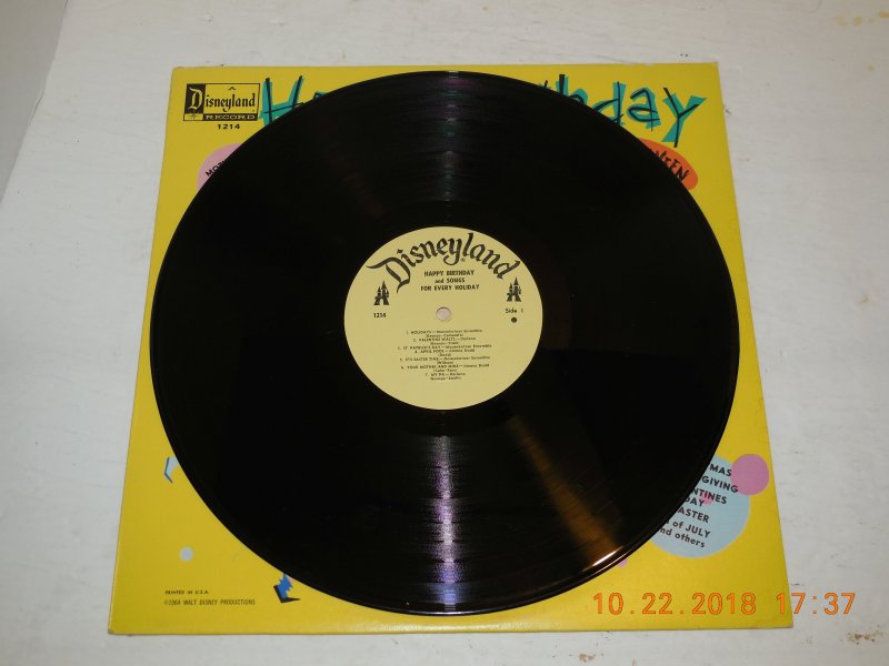 Image 2 of 1964 Disneyland Records Happy Birthday And Songs For Every Holiday LP Record OOP