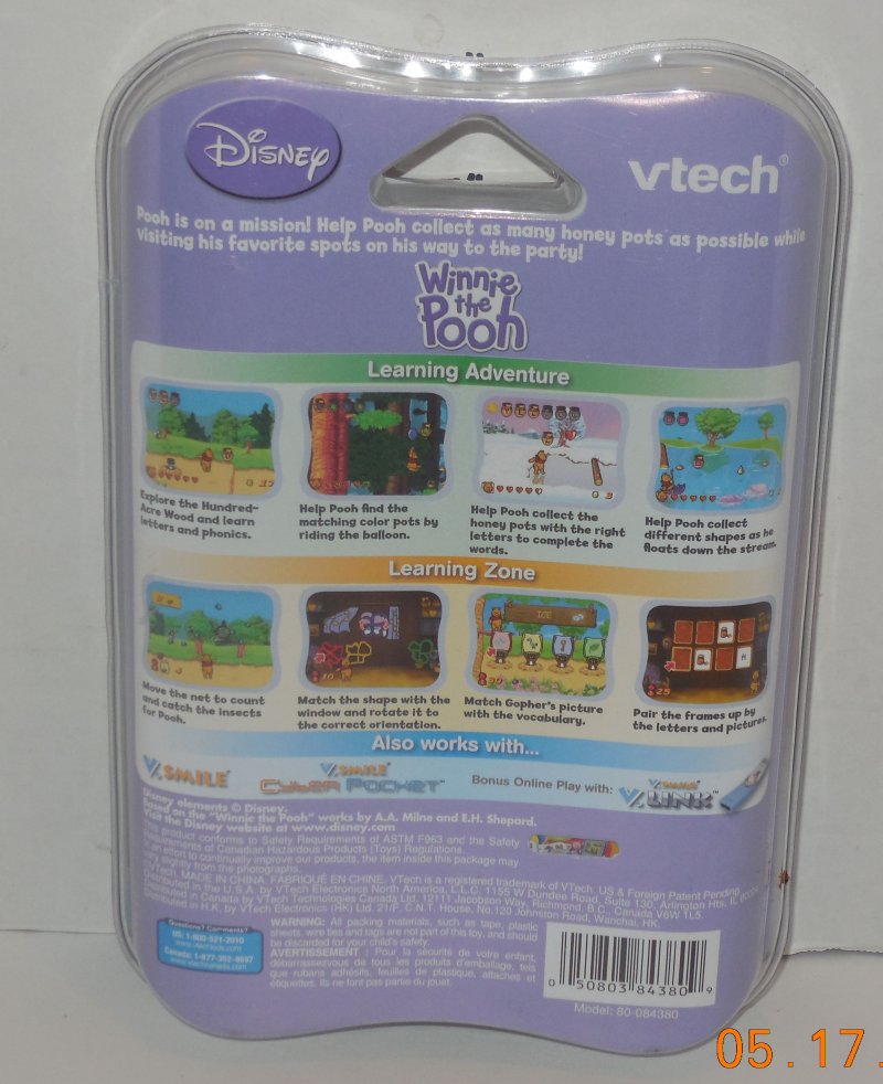 Image 1 of Vtech Vsmile V Motion Disney Winnie The Pooh The Honey Hunt Game Educational