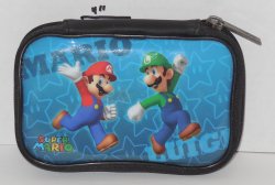 Nintendo DS Carrying Case Blue with picture of Mario & Luigi On front