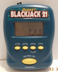 Vintage 1997 Radica Pocket Blackjack 21 Electronic Handheld Travel Game