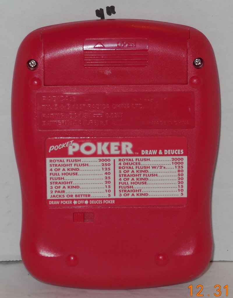Image 1 of Vintage 1997 Radica Pocket Poker Draw & Deuces  Electronic Handheld Travel Game