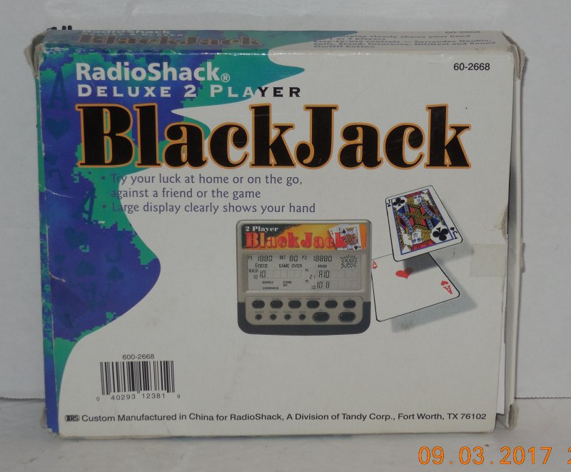 Image 1 of Vintage Radio Shack Deluxe 2 Player Blackjack Electronic Handheld Travel Game