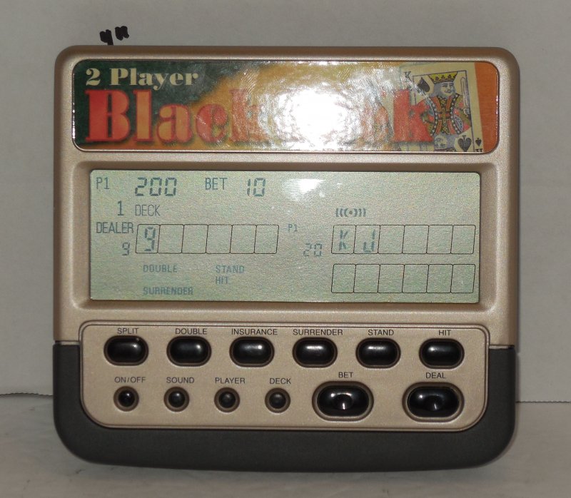 Image 2 of Vintage Radio Shack Deluxe 2 Player Blackjack Electronic Handheld Travel Game