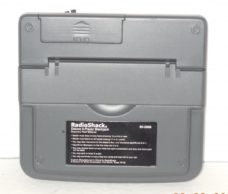 Image 3 of Vintage Radio Shack Deluxe 2 Player Blackjack Electronic Handheld Travel Game