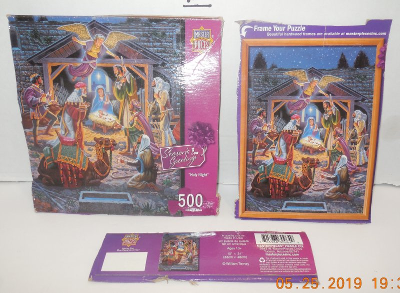 Image 0 of 500 Piece Jigsaw Puzzle Holly Night 15 x 21