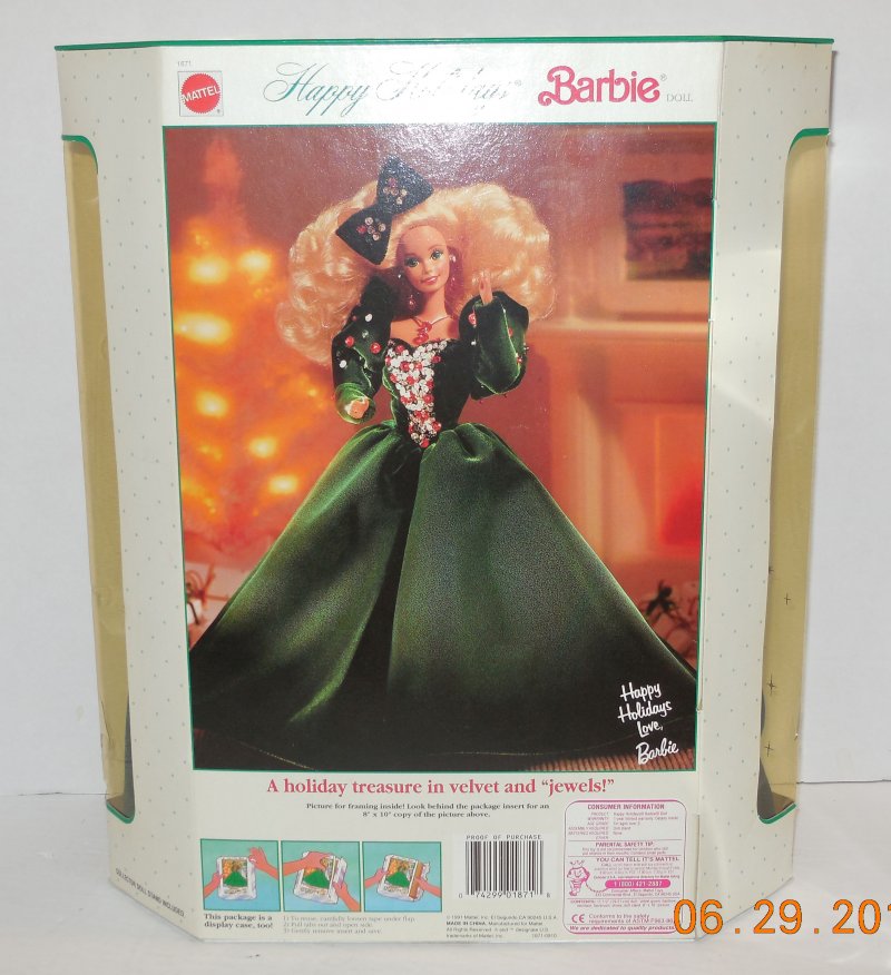 Image 3 of 1991 Happy Holidays Barbie Doll Collectors Edition RARE HTF Mattel