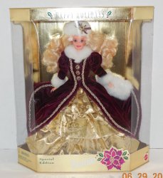 1996 Happy Holidays Barbie Doll Collectors Edition RARE HTF Mattel