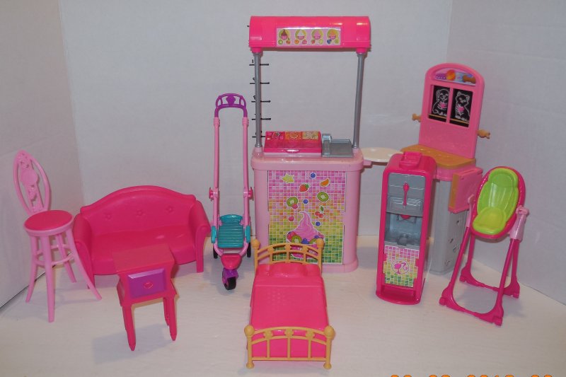 Image 0 of Huge Mattel Barbie Lot of 8 Doll House Accessories Beds Chairs and More