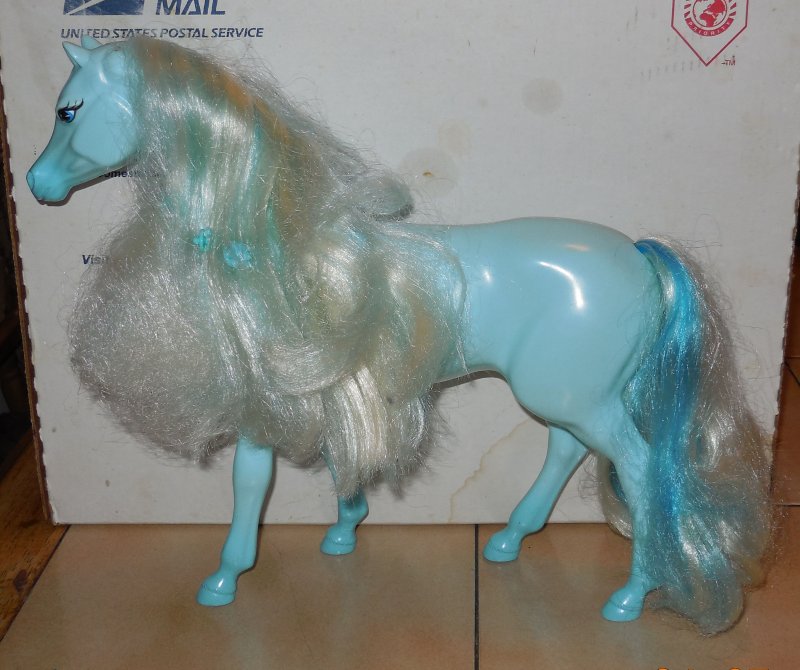 Image 1 of Mattel Barbie RAPUNZEL Wedding Dream team Horse (blue) Rare VHTF