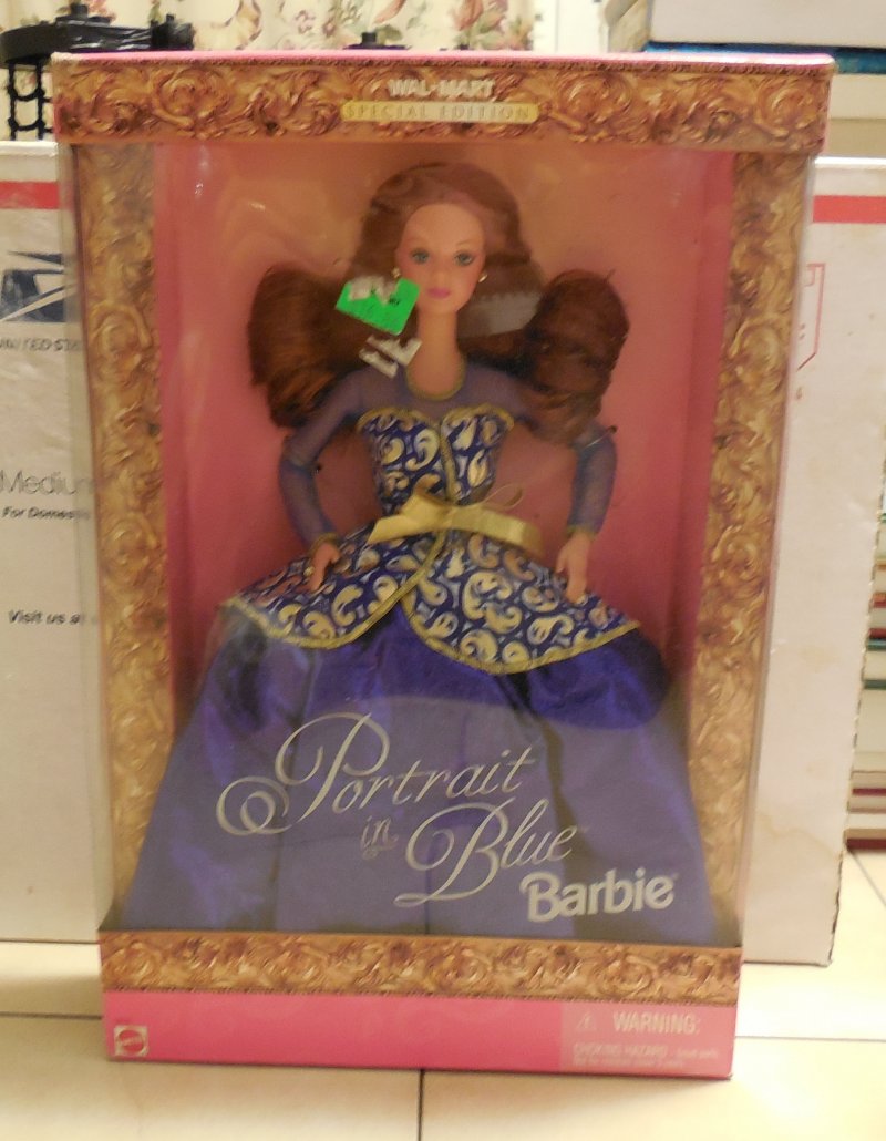 Image 0 of Mattel 1997 Walmart Special Edition Portrait In Blue Barbie NIB NRFP