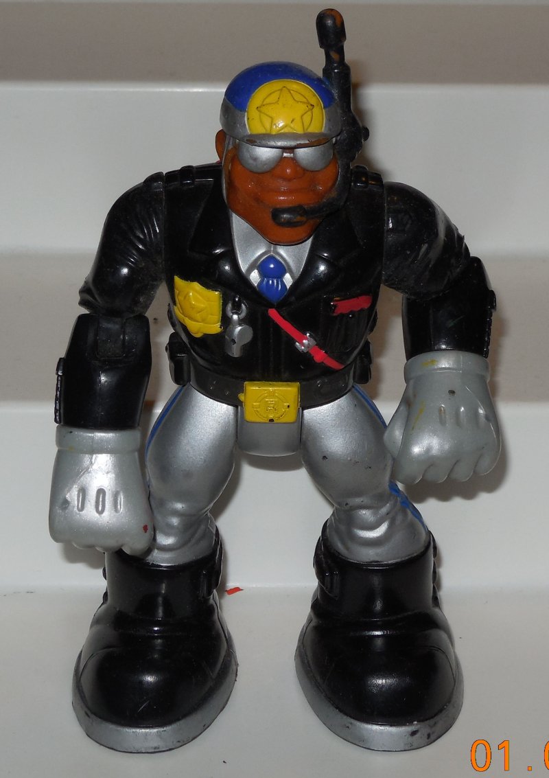 Vintage 2001 Fisher Price Rescue Heroes Police Officer with Silver Pants