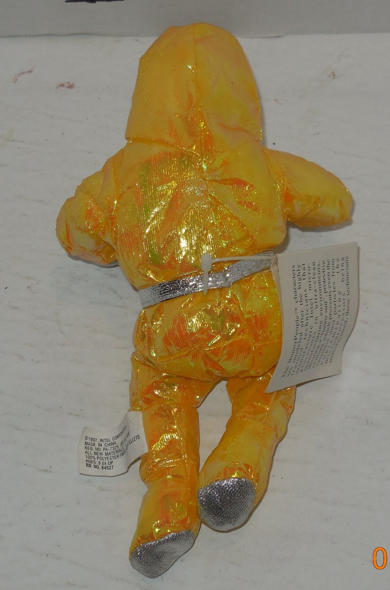 Image 1 of 1997 Intel Inside Pentium II Yellow Astronaut Man Plush 8