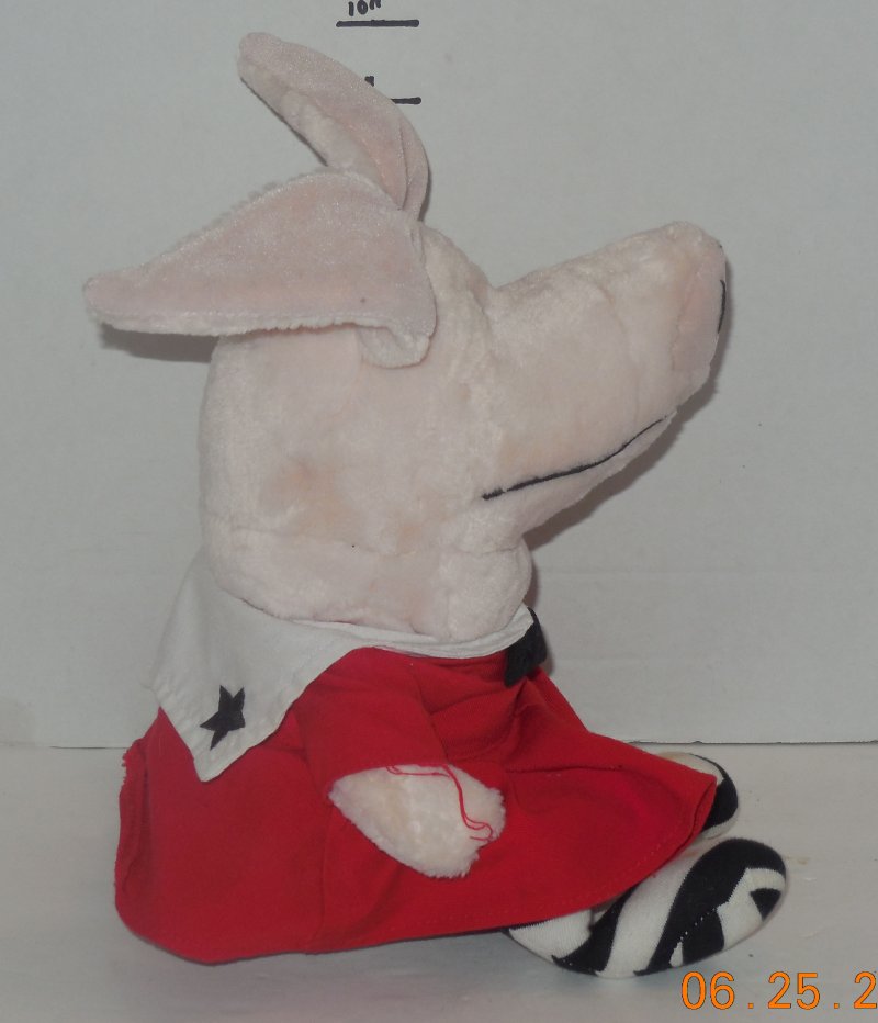 Image 3 of 2003 gund olivia pig plush wearing red dress 75100 12
